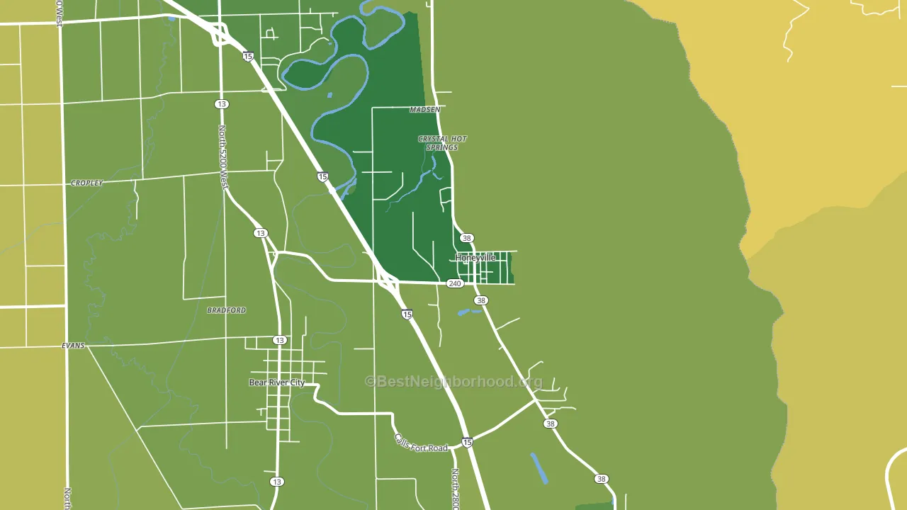 Honeyville, UT block-group voter-turnout map