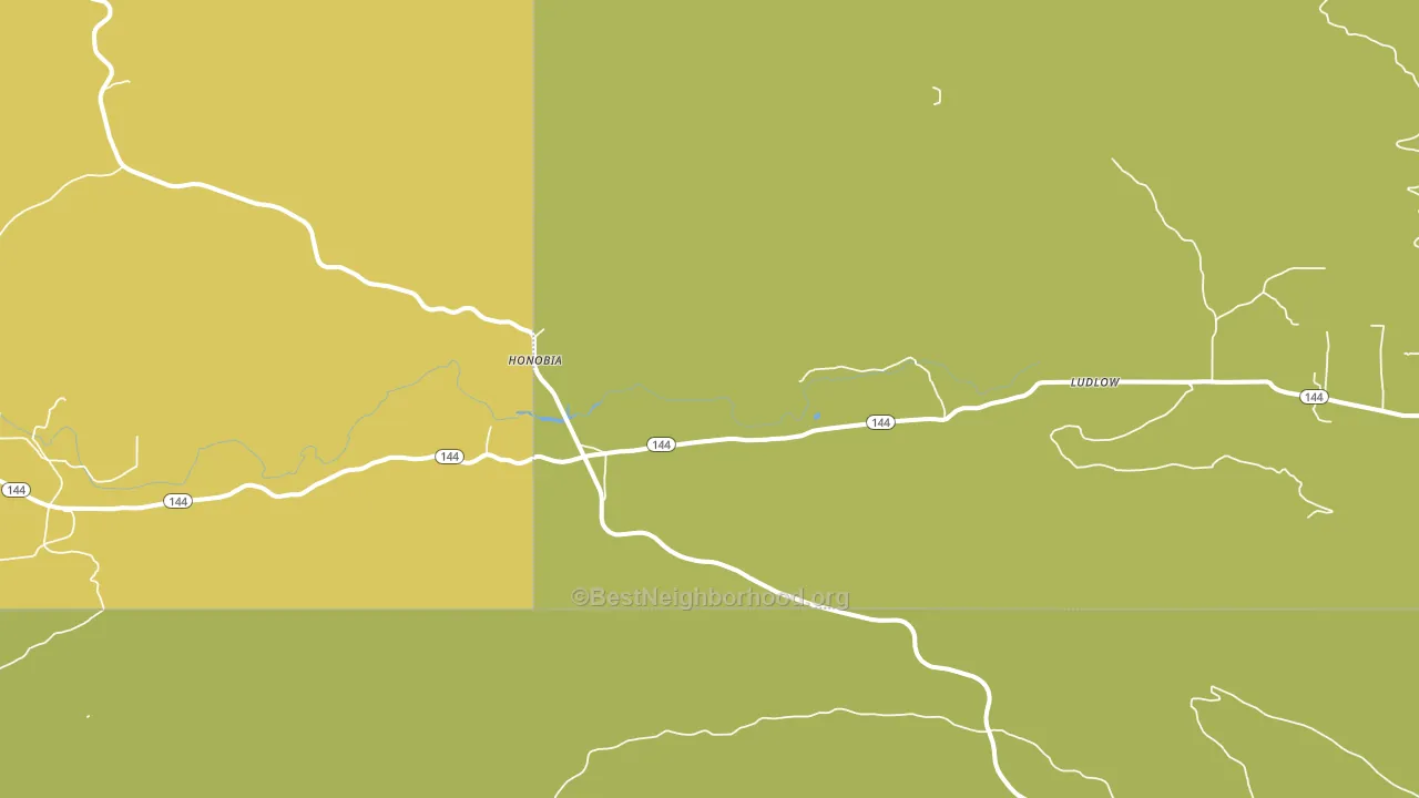 Honobia, OK block-group voter-turnout map