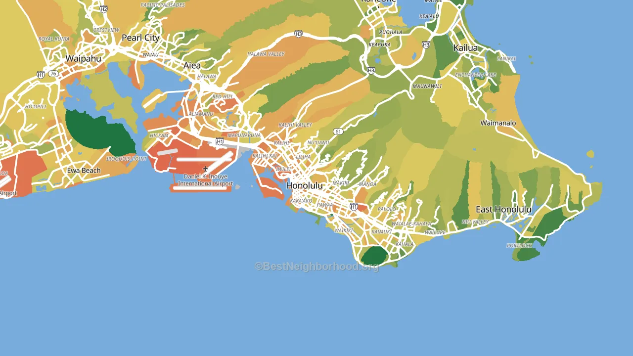 Honolulu, HI block-group voter-turnout map