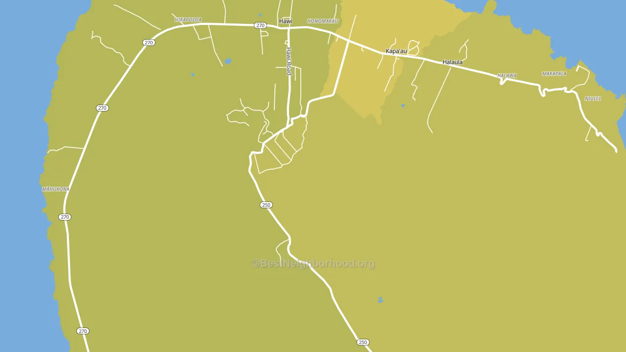 Honomakau, HI block-group voter-turnout map