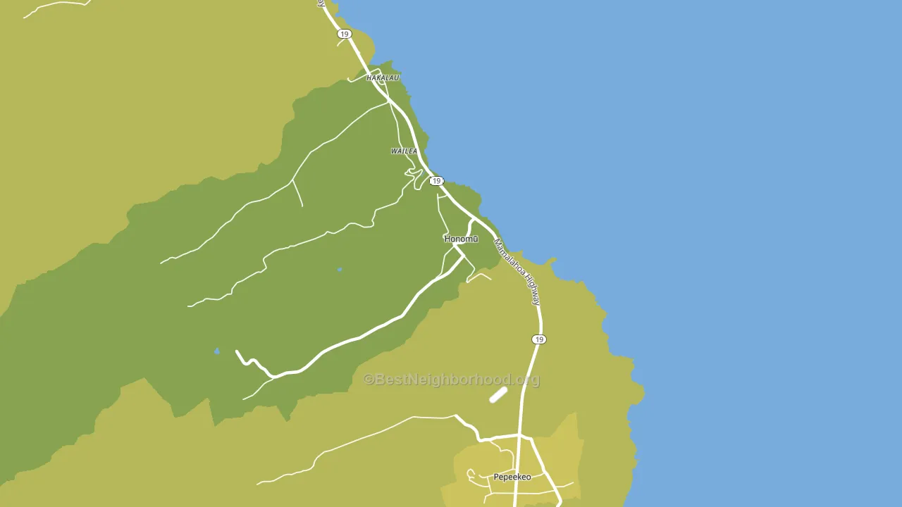 Honomu, HI block-group voter-turnout map