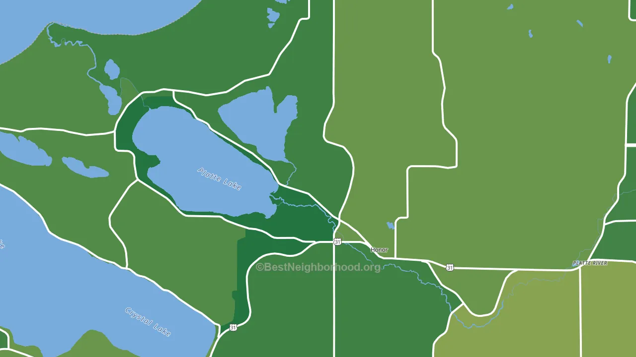Honor, MI block-group voter-turnout map