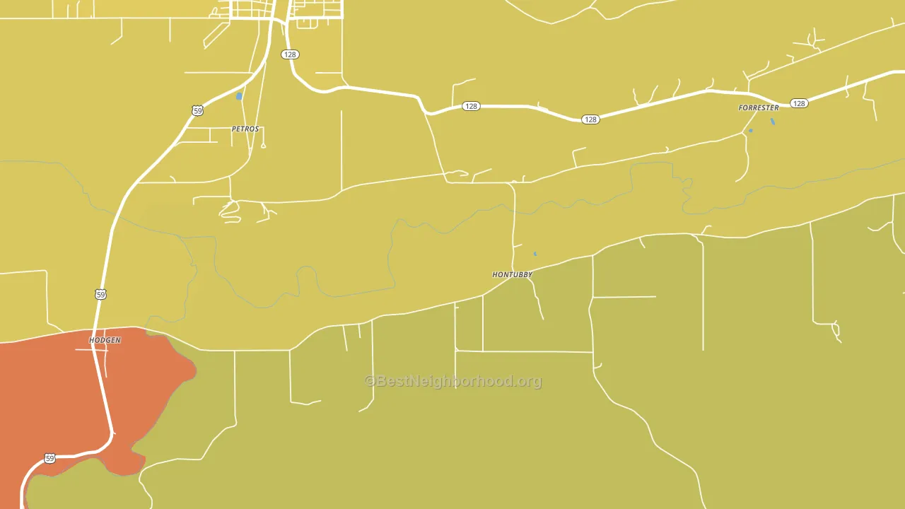 Hontubby, OK block-group voter-turnout map