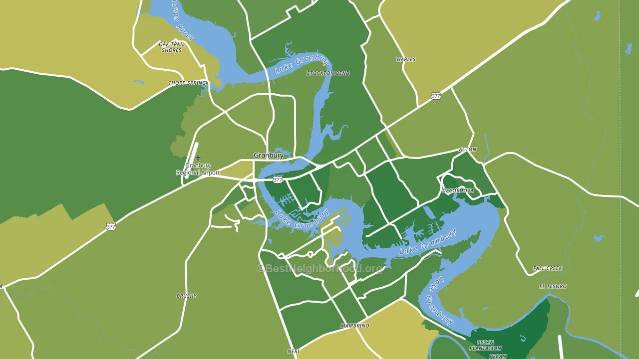 Hood County, TX block-group voter-turnout map