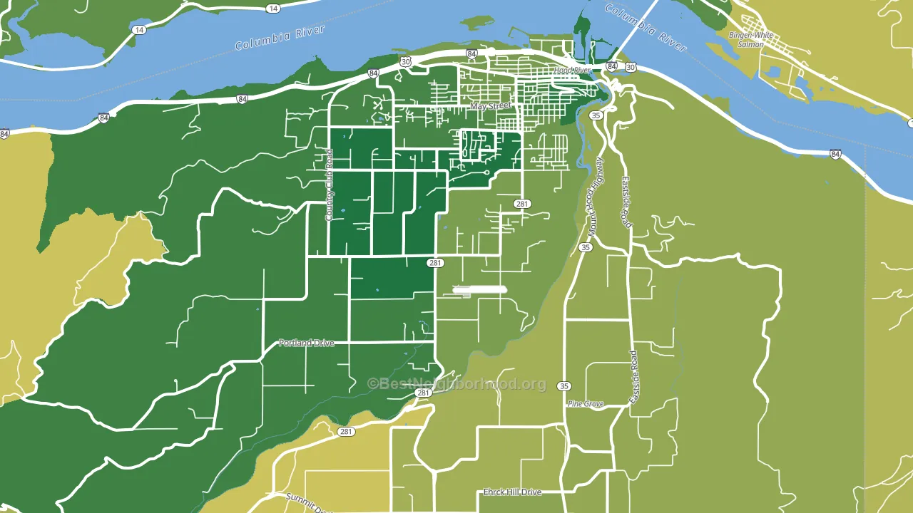 Hood River, OR block-group voter-turnout map