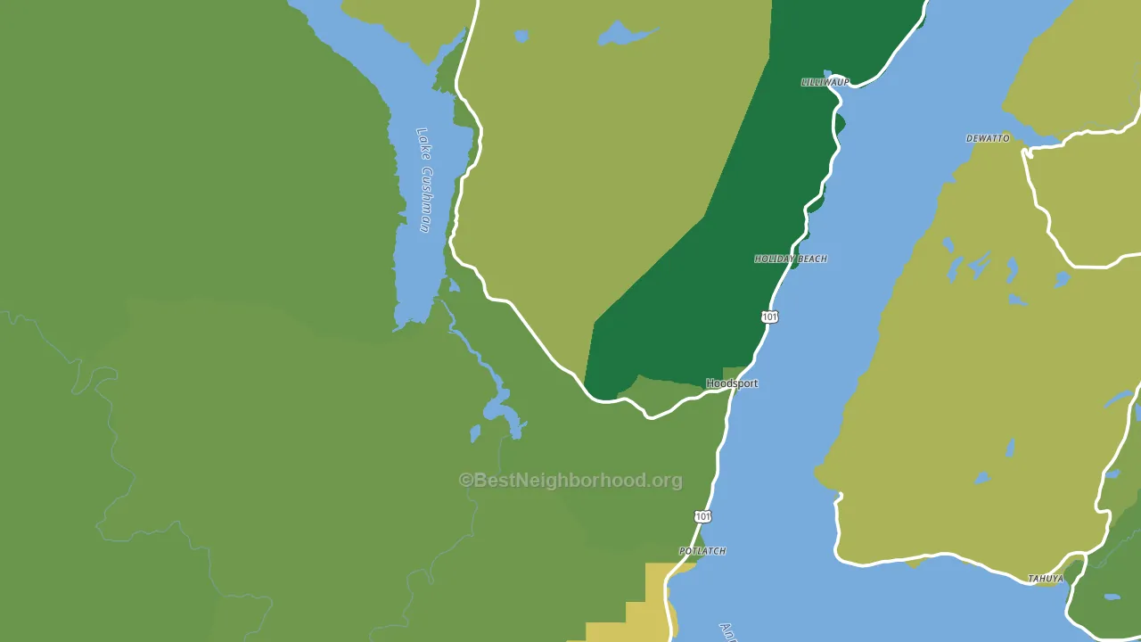 Hoodsport, WA block-group voter-turnout map