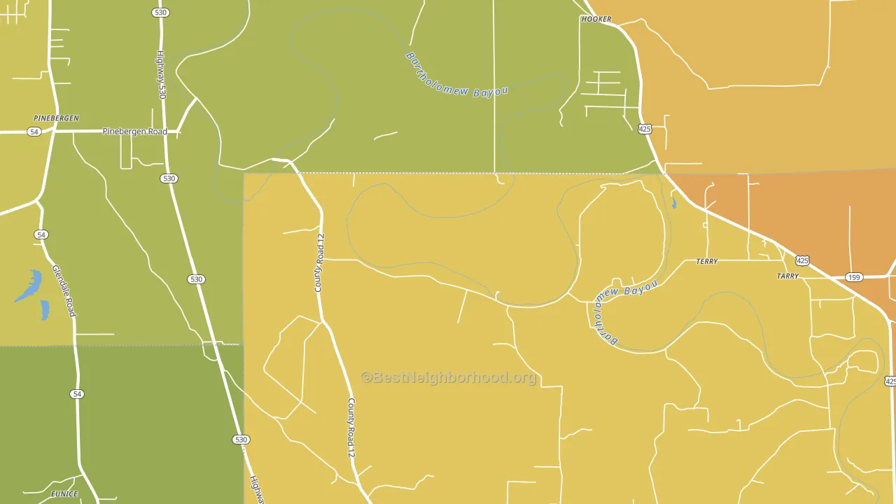 Hooker, AR block-group voter-turnout map
