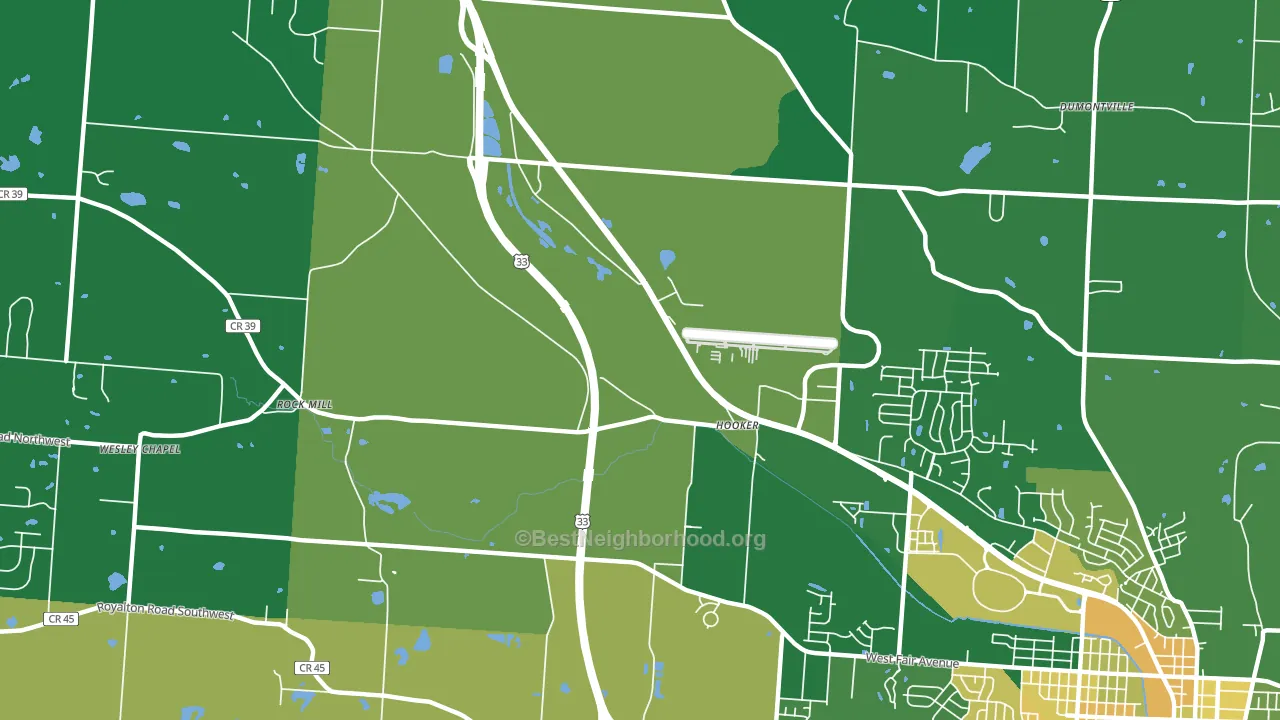 Hooker, OH block-group voter-turnout map
