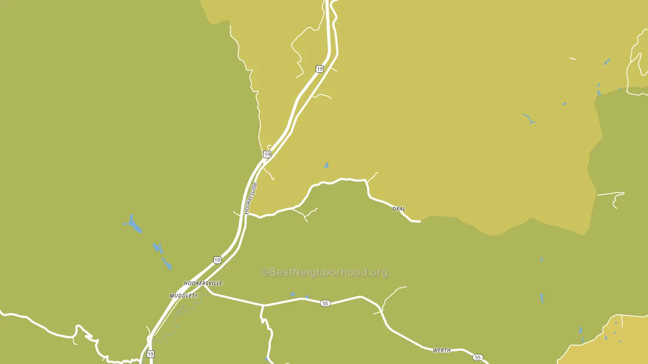 Hookersville, WV block-group voter-turnout map