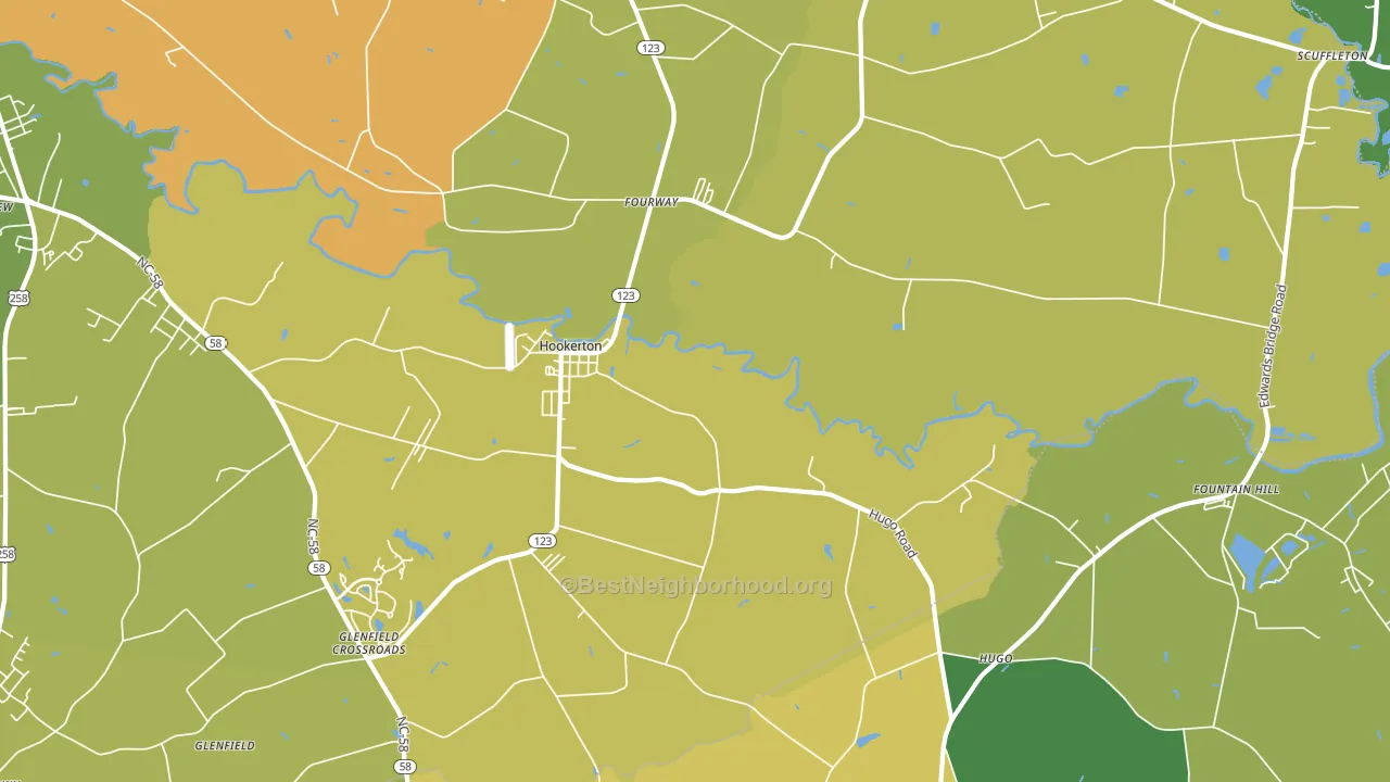 Hookerton, NC block-group voter-turnout map