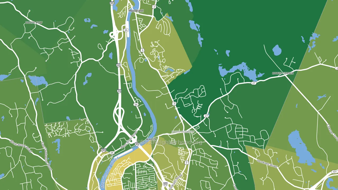 Hooksett, NH block-group voter-turnout map