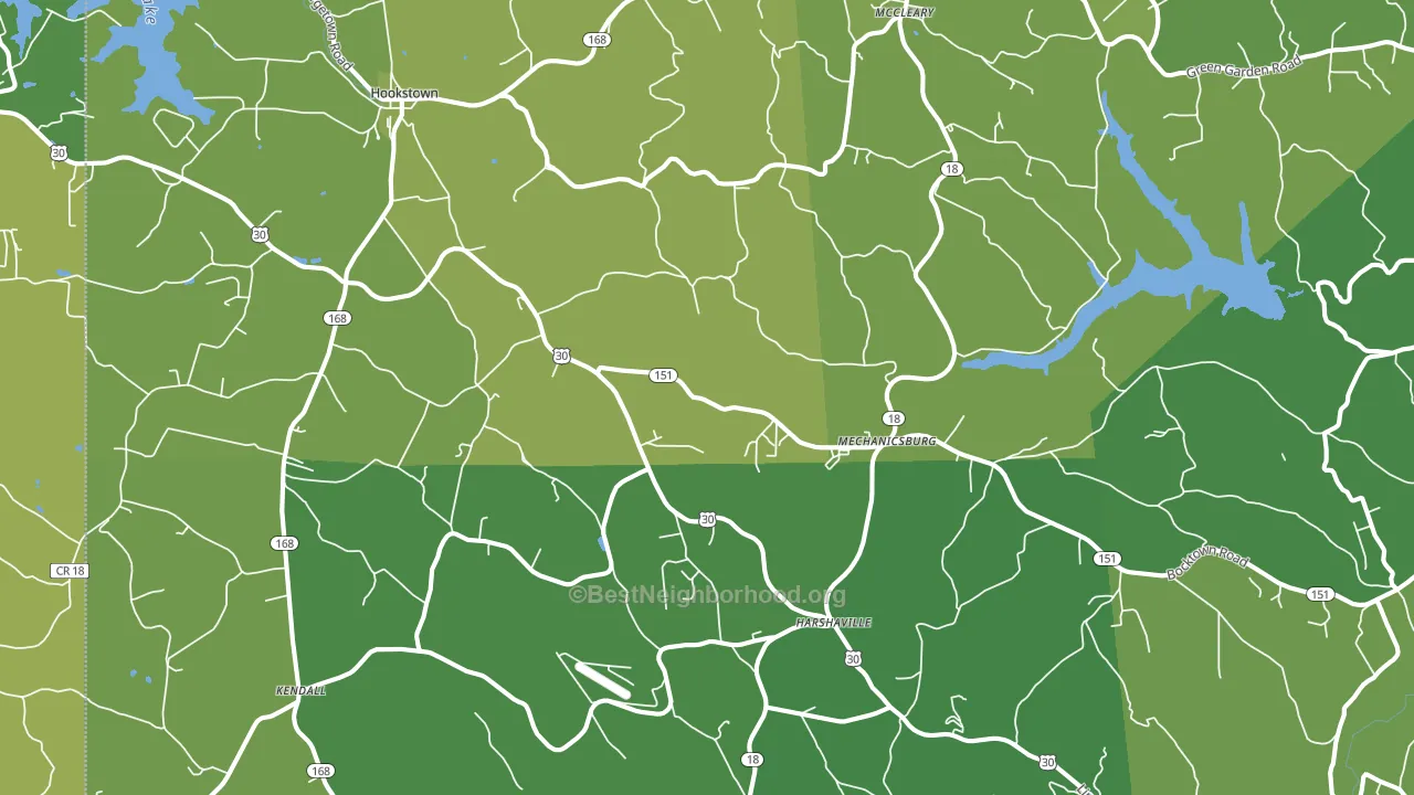 Hookstown, PA block-group voter-turnout map