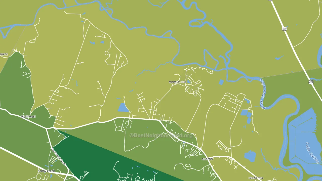 Hooper Hill, NC block-group voter-turnout map