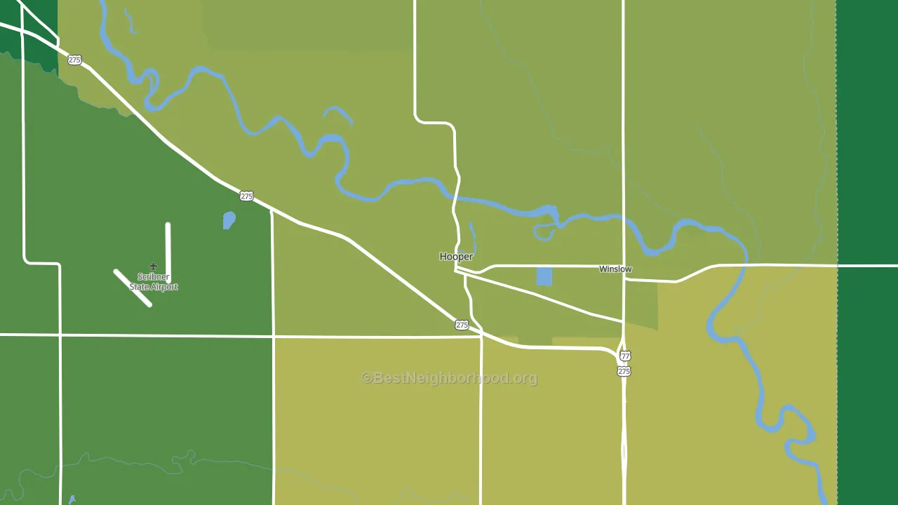 Hooper, NE block-group voter-turnout map