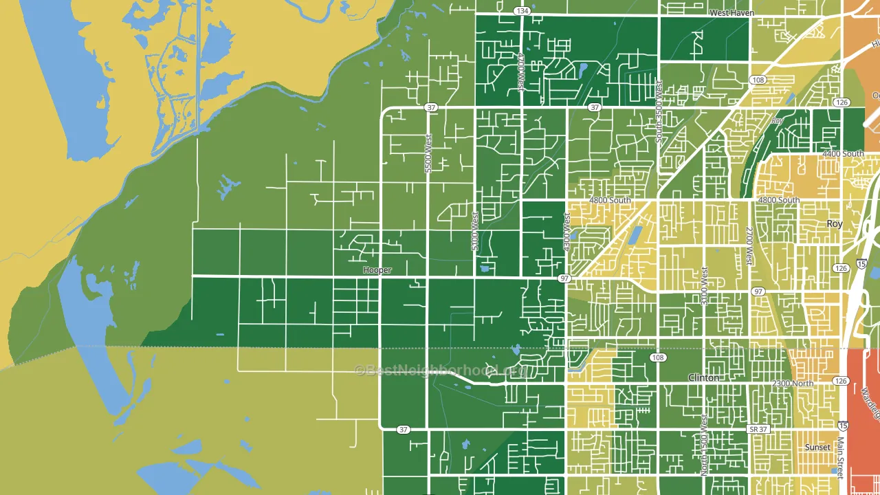 Hooper, UT block-group voter-turnout map