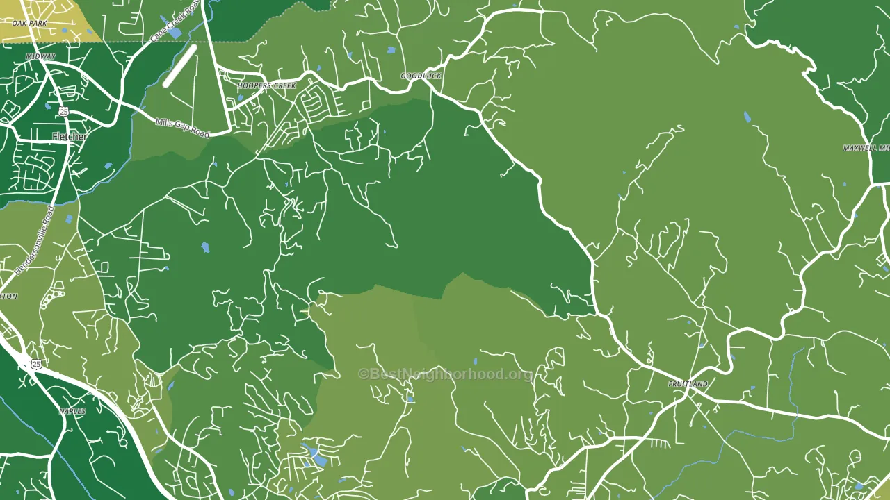 Hoopers Creek, NC block-group voter-turnout map