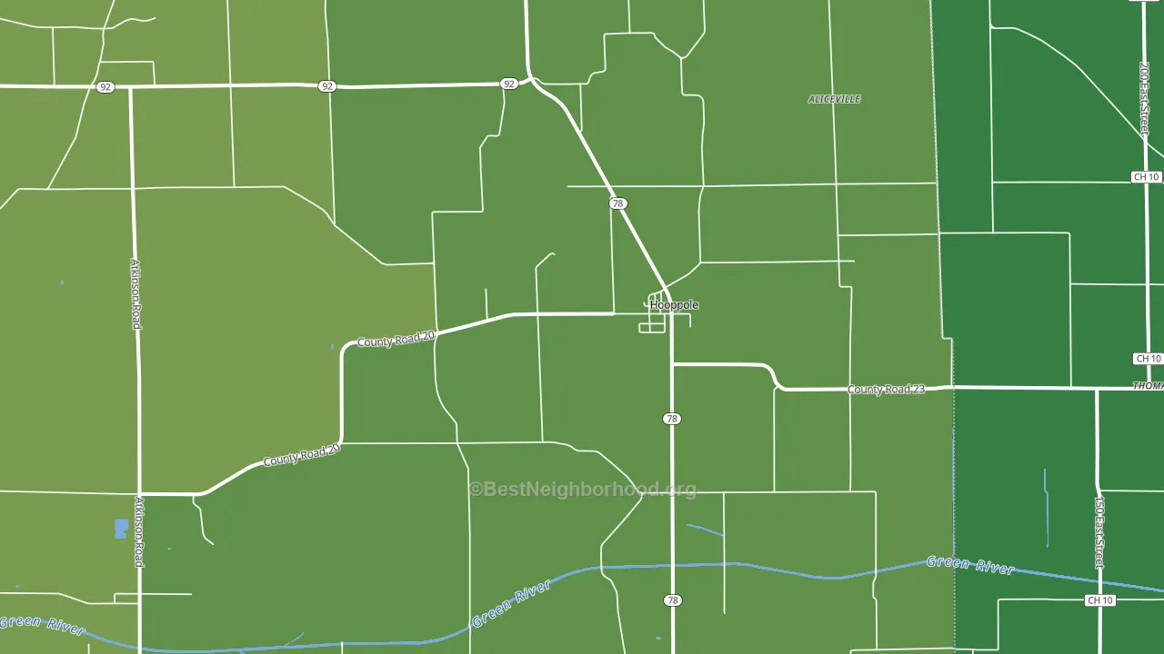 Hooppole, IL block-group voter-turnout map
