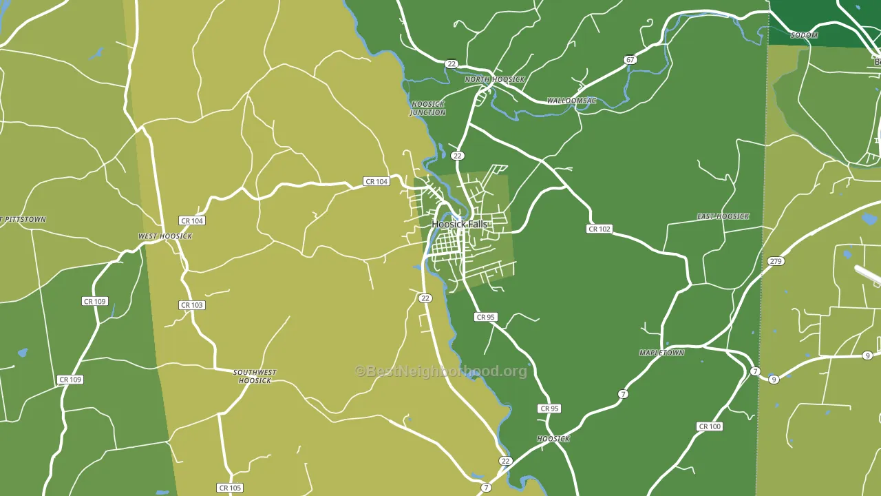Hoosick Falls, NY block-group voter-turnout map