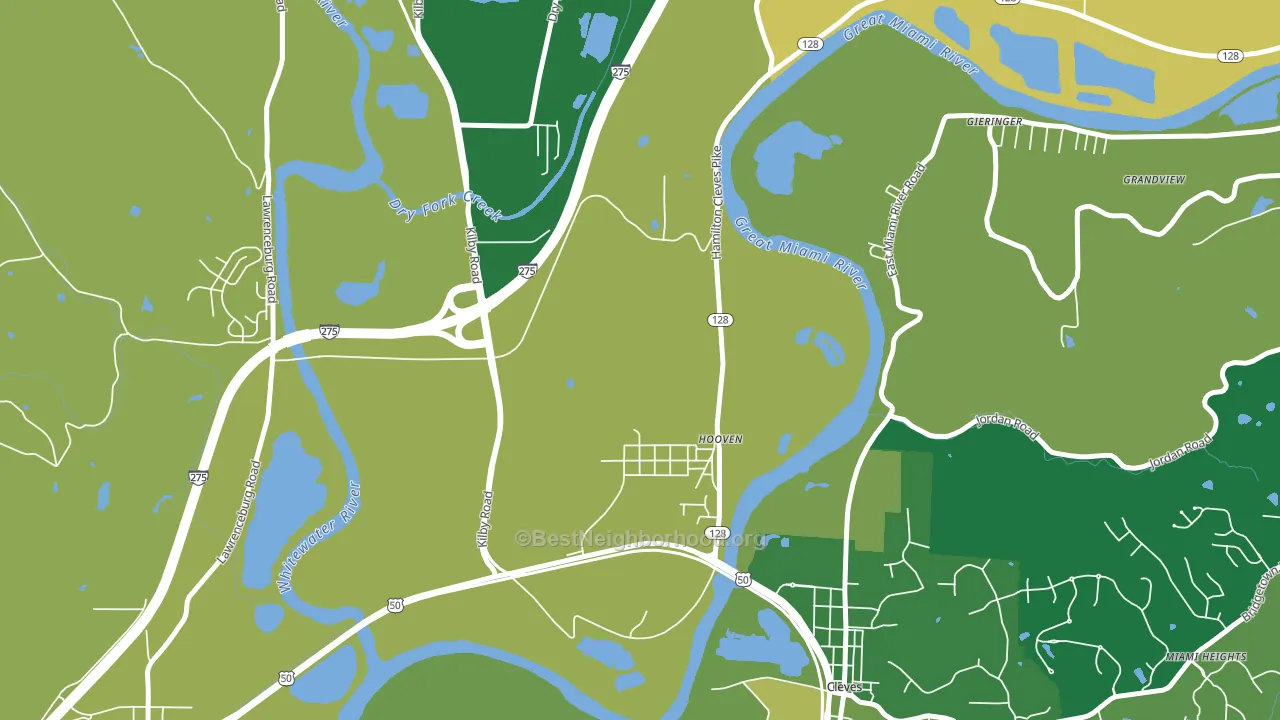 Hooven, OH block-group voter-turnout map