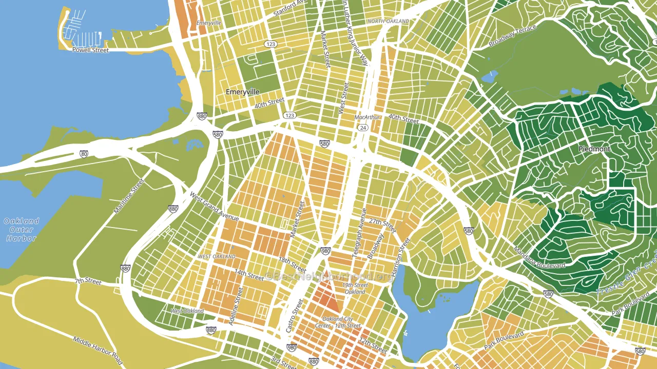 Hoover-Foster, Oakland, CA block-group voter-turnout map