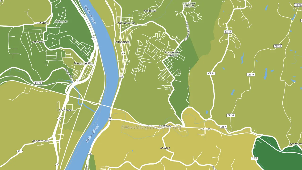Hooverson Heights, WV block-group voter-turnout map
