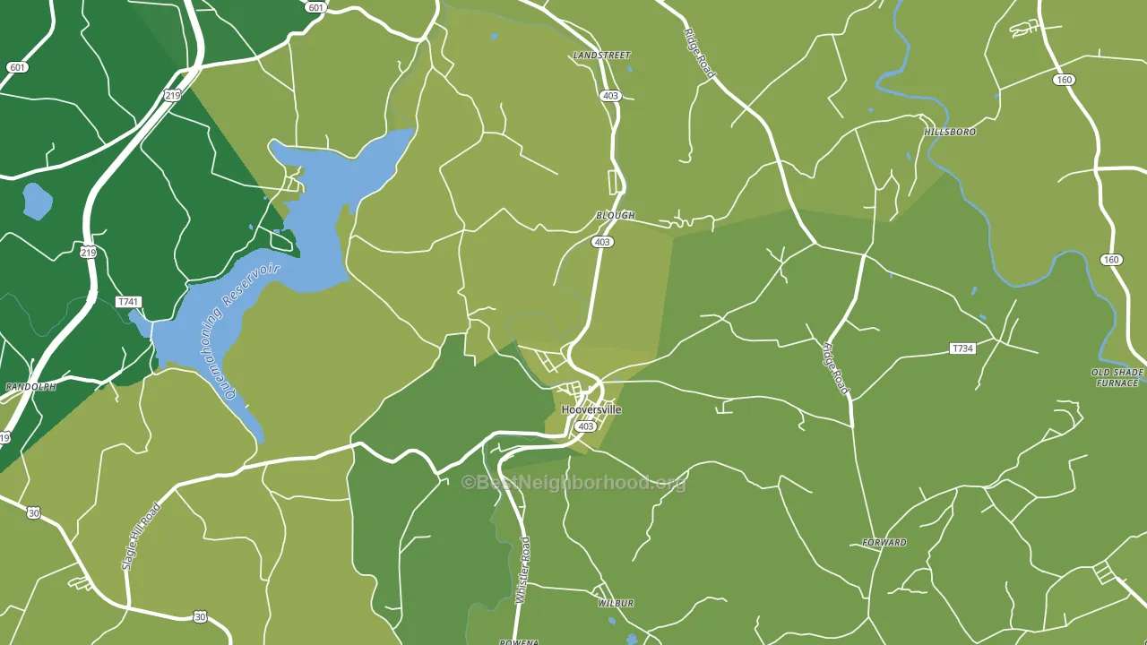 Hooversville, PA block-group voter-turnout map