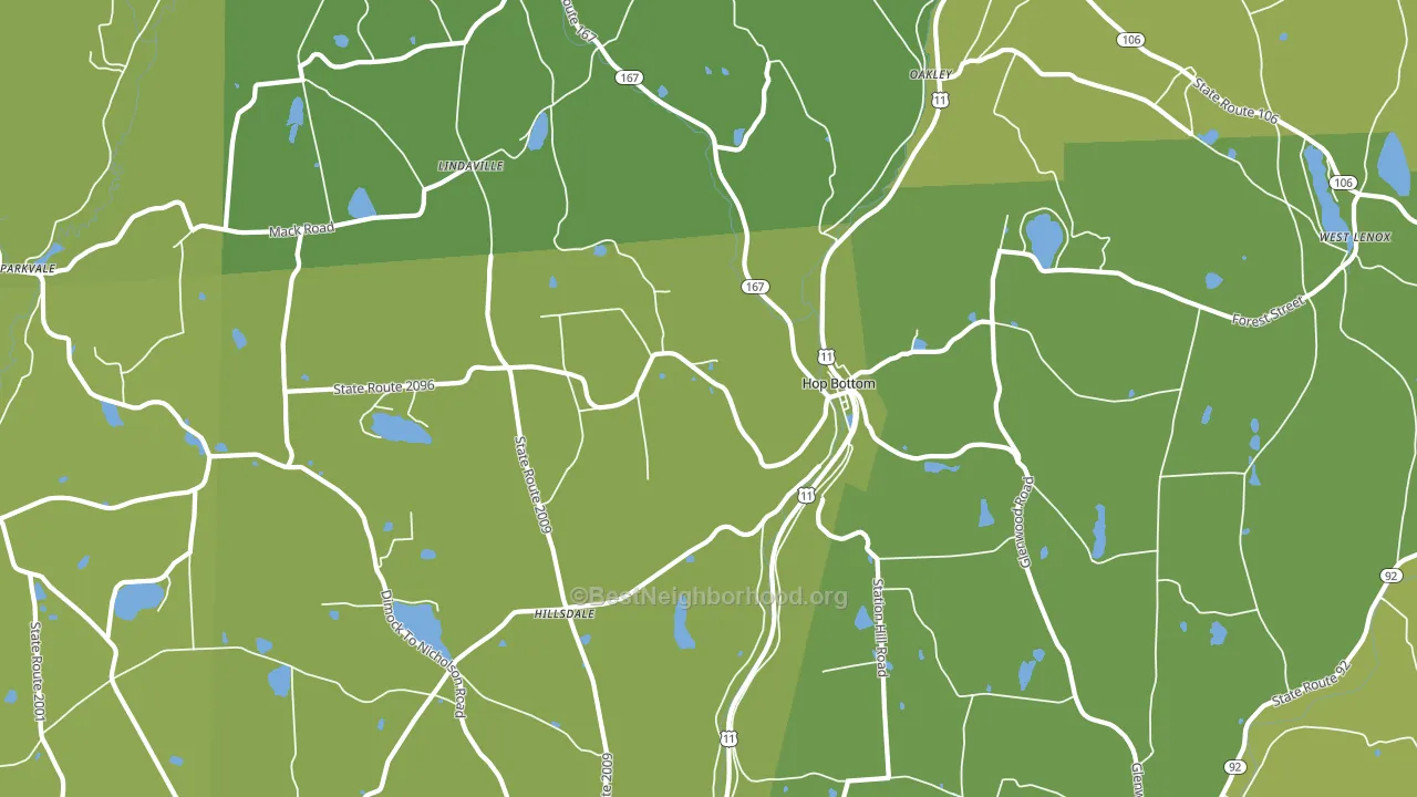 Hop Bottom, PA block-group voter-turnout map
