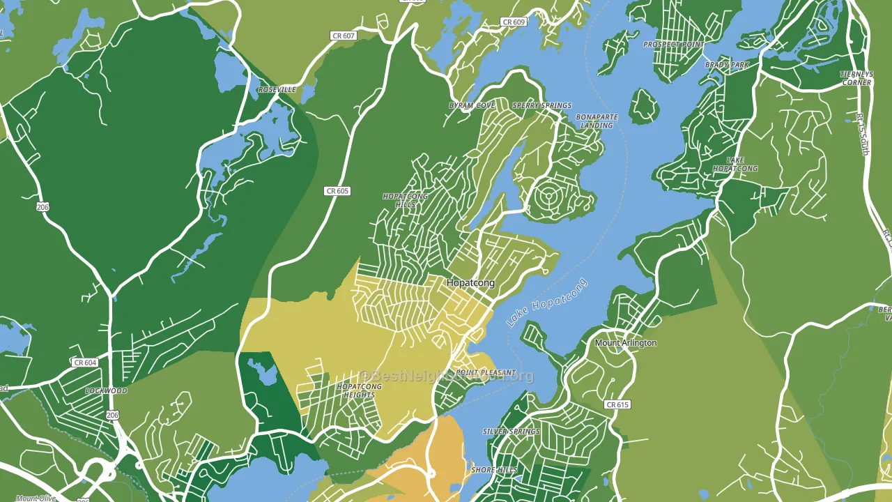 Hopatcong, NJ block-group voter-turnout map