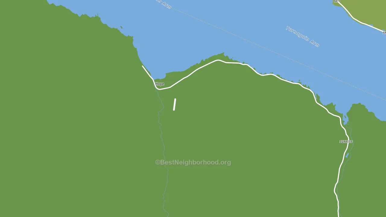 Hope, AK block-group voter-turnout map