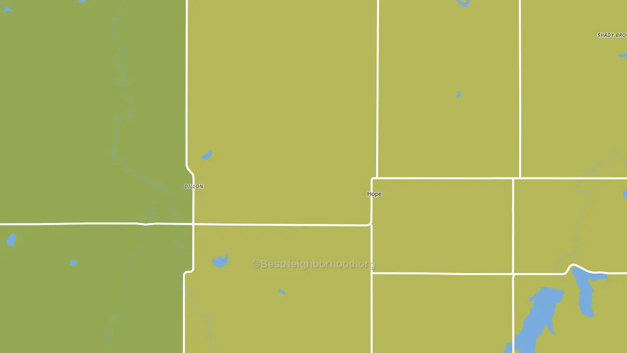 Hope, KS block-group voter-turnout map