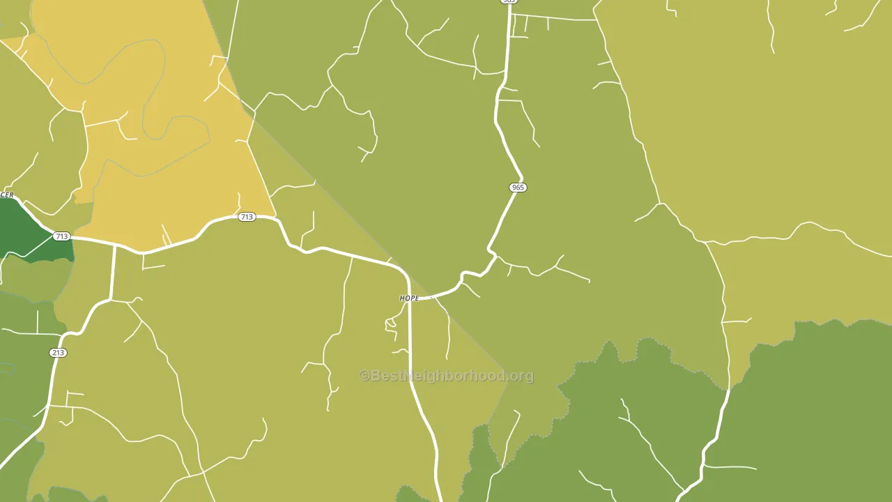 Hope, KY block-group voter-turnout map