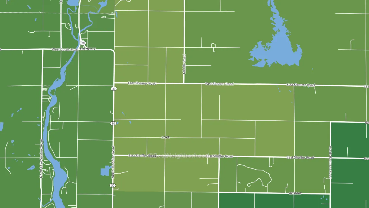Hope, MI block-group voter-turnout map