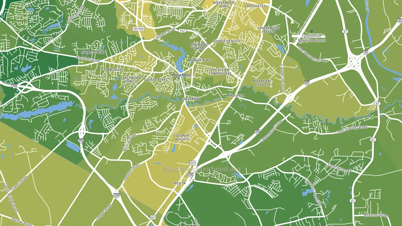 Hope Mills, NC block-group voter-turnout map