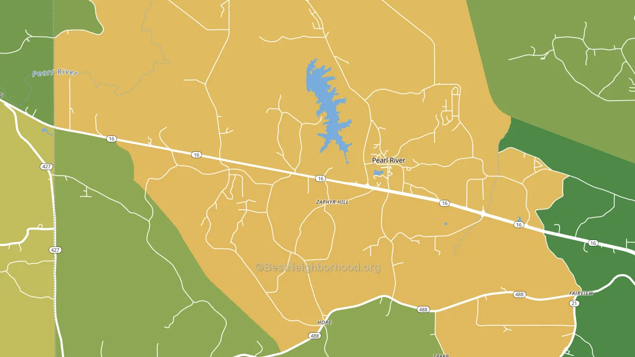 Hope, MS block-group voter-turnout map