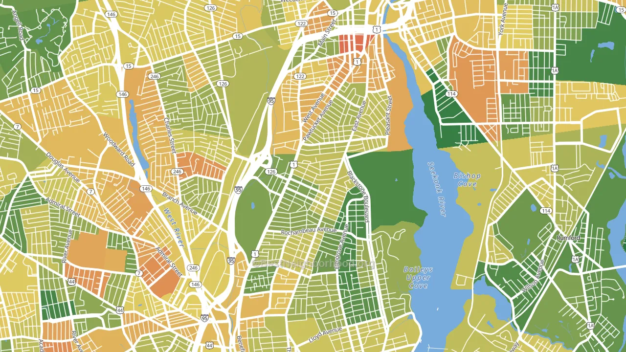 Hope, Providence, RI block-group voter-turnout map