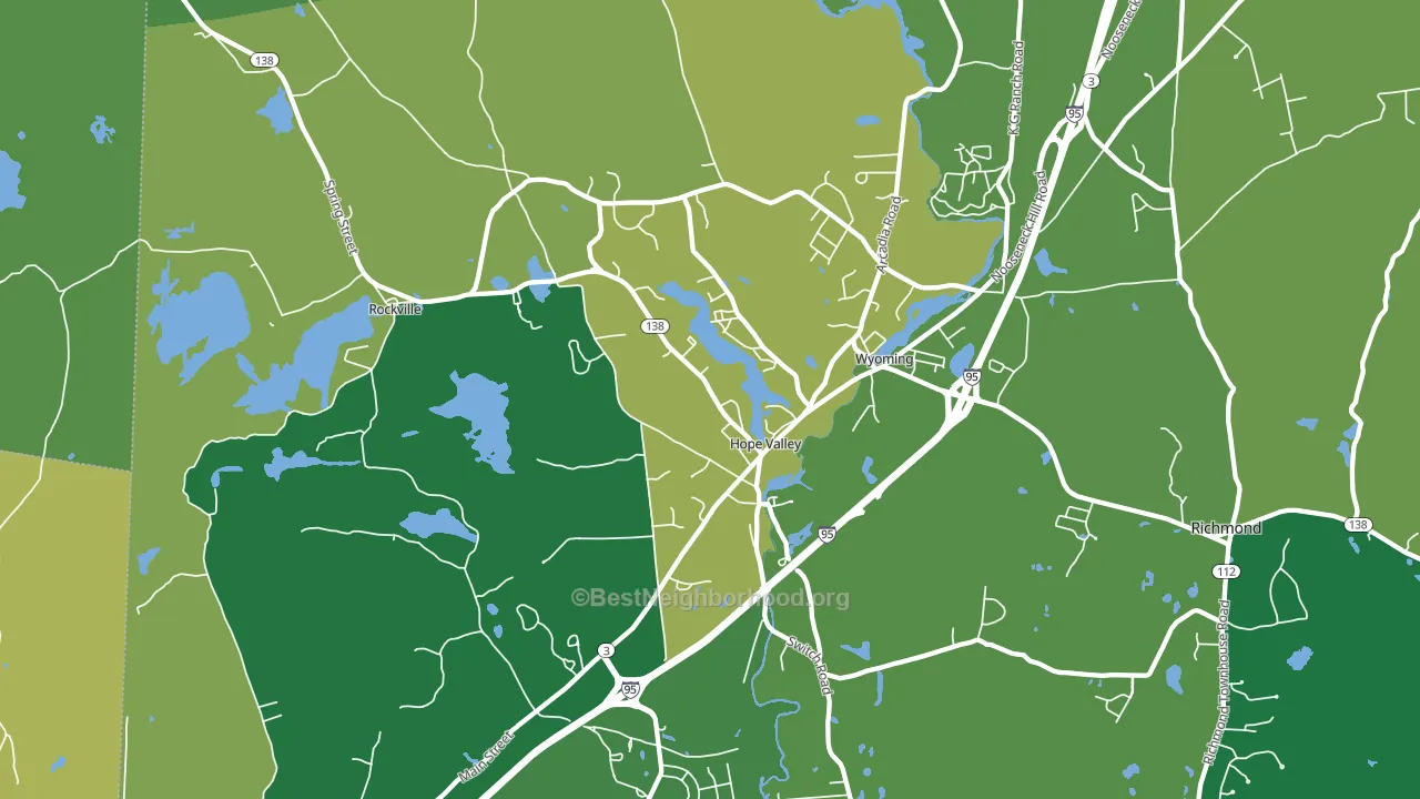 Hope Valley, RI block-group voter-turnout map