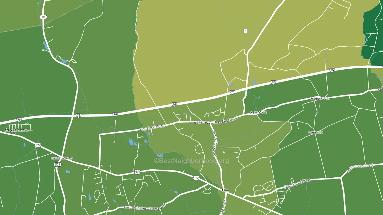 Hopeland, PA block-group voter-turnout map