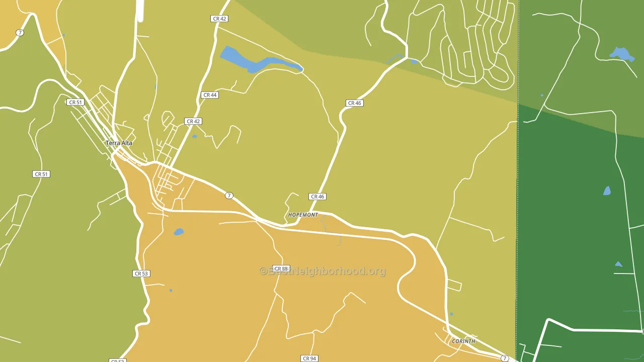 Hopemont, WV block-group voter-turnout map