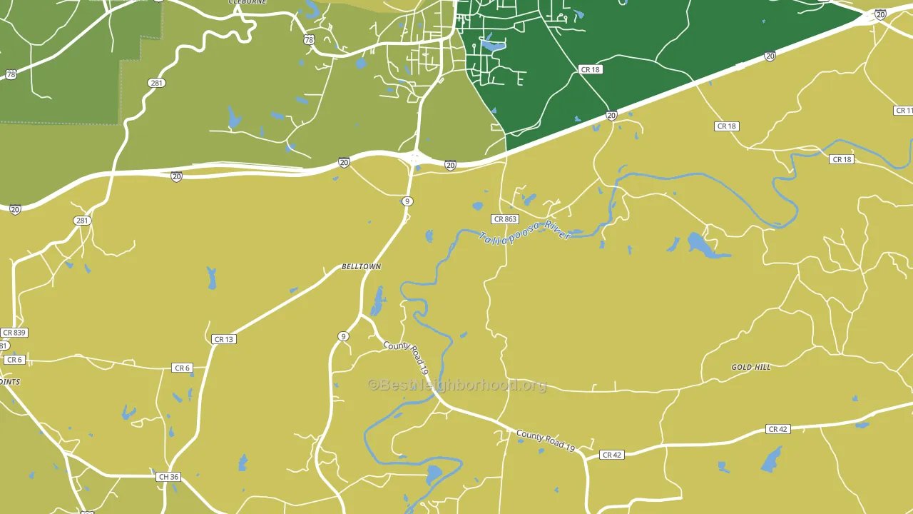 Hopewell, AL block-group voter-turnout map