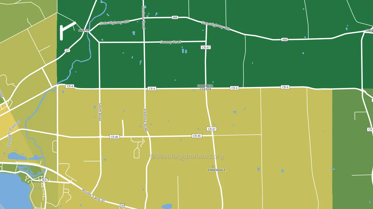 Hopewell Center, NY block-group voter-turnout map
