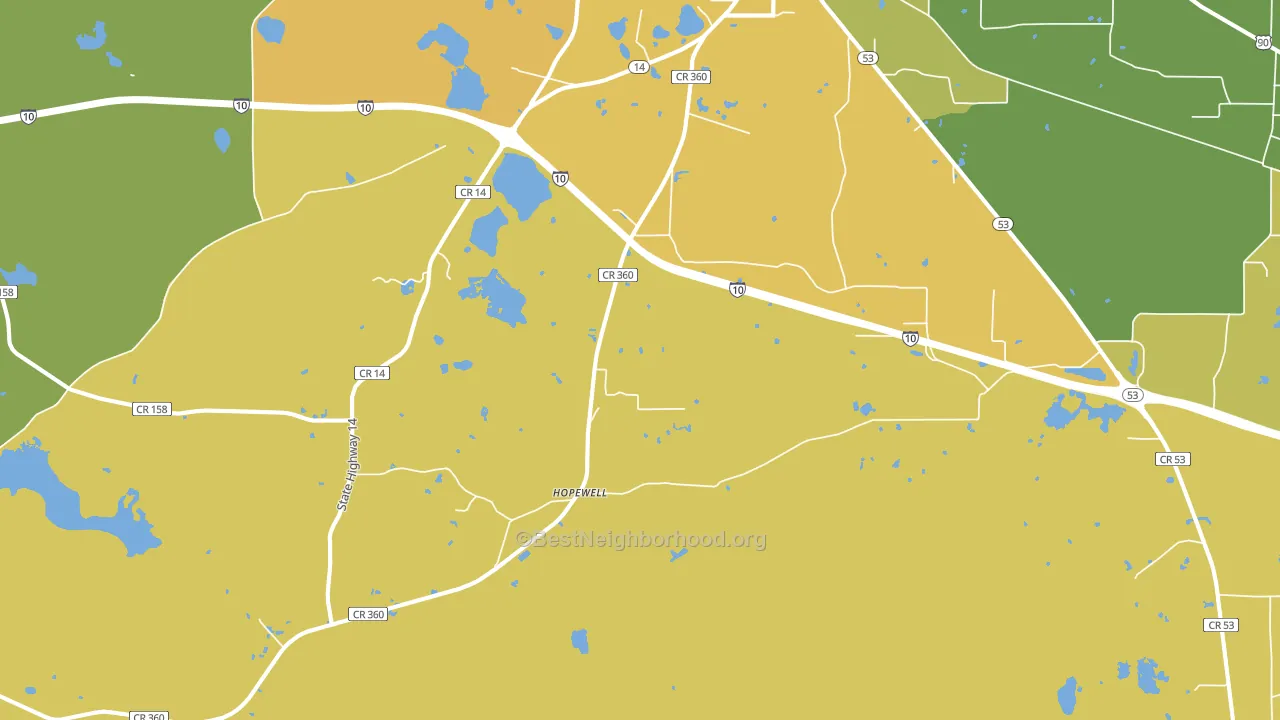 Hopewell, FL block-group voter-turnout map