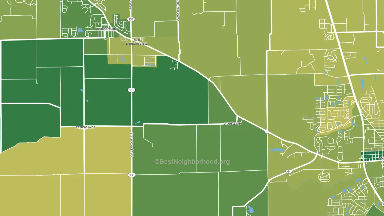 Hopewell, IN block-group voter-turnout map