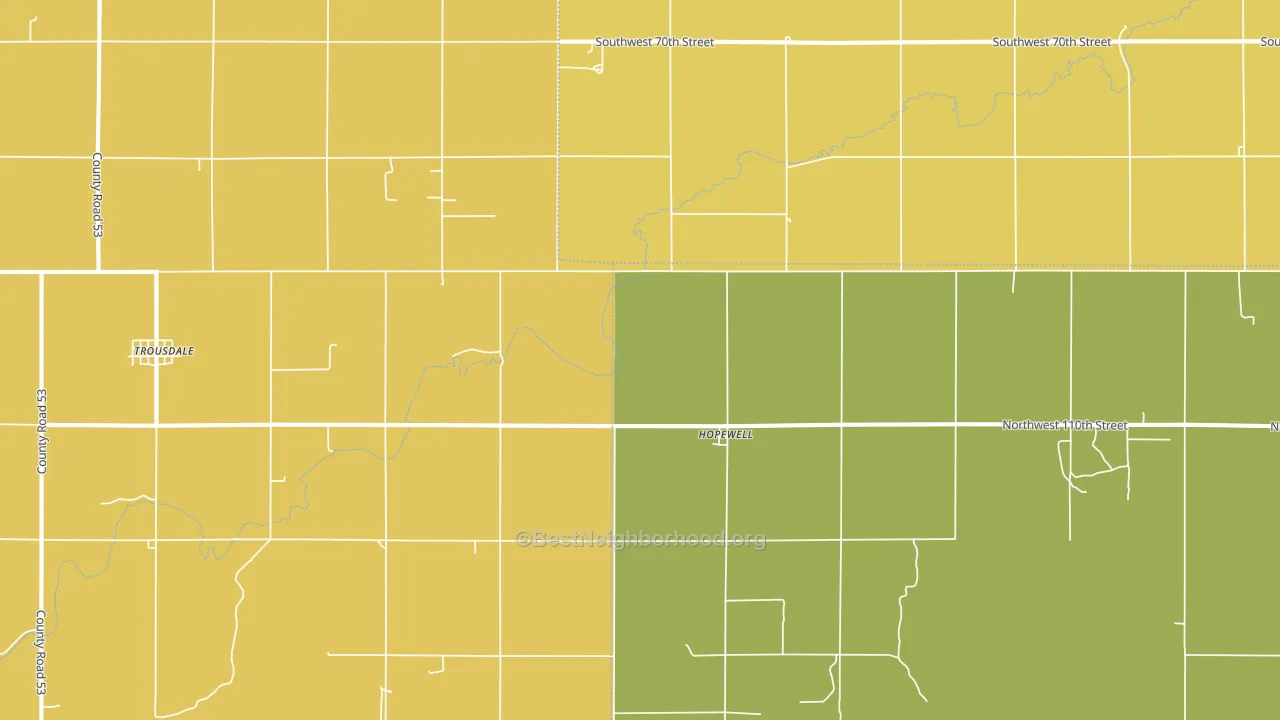 Hopewell, KS block-group voter-turnout map