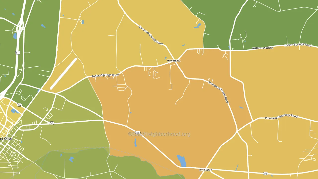 Hopewell, NC block-group voter-turnout map