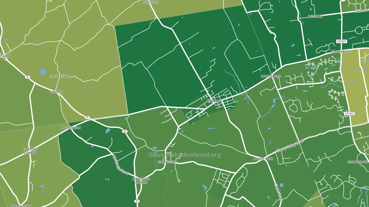 Hopewell, NJ block-group voter-turnout map