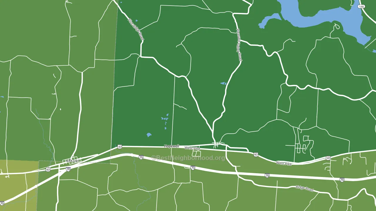 Hopewell, OH block-group voter-turnout map