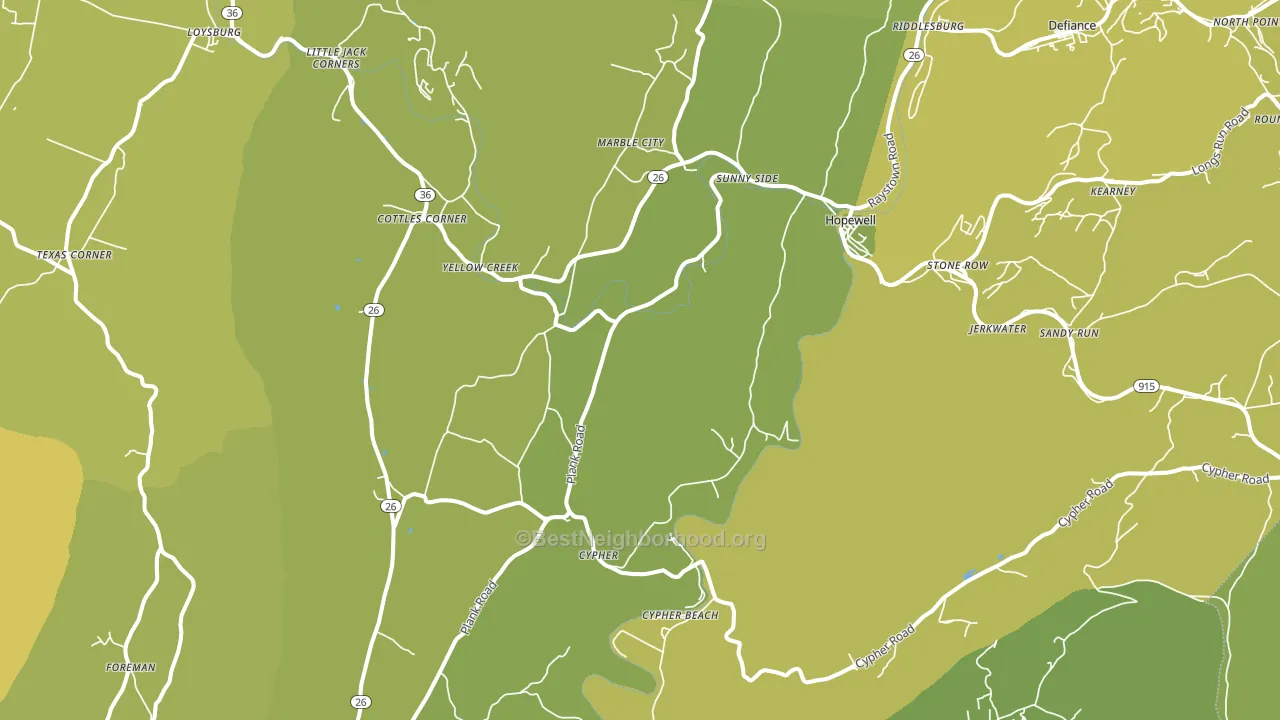 Hopewell, PA block-group voter-turnout map