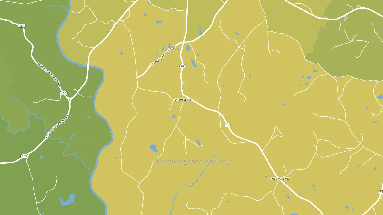 Hopewell, SC block-group voter-turnout map