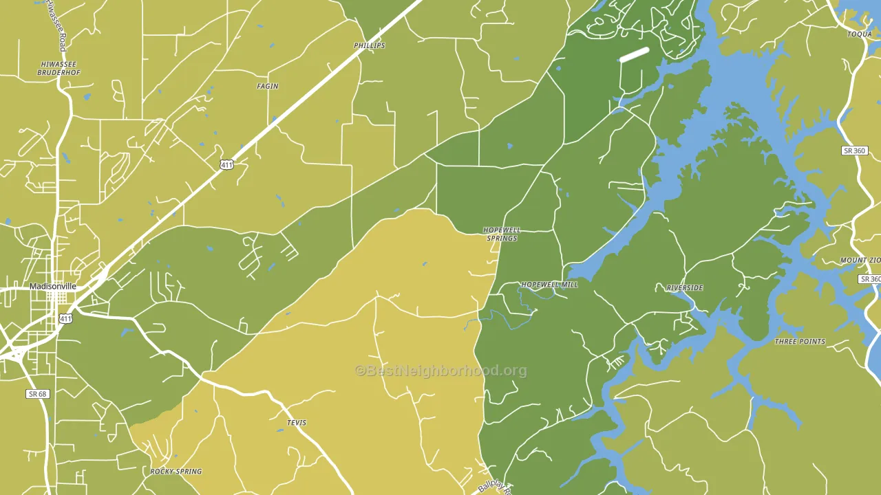 Hopewell Springs, TN block-group voter-turnout map