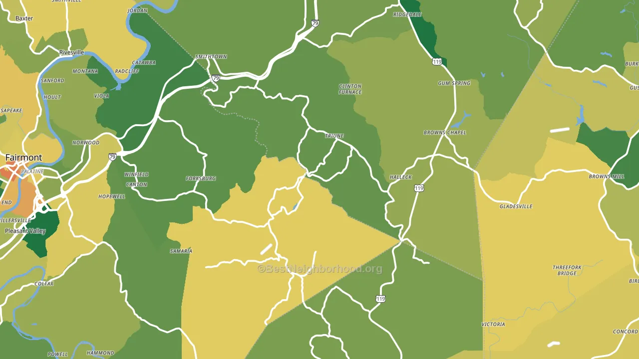 Hopewell, WV block-group voter-turnout map